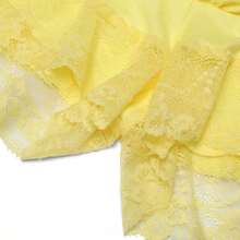 Qadelle Women's Yellow Plain Knitted Mini Shorts Tiered Layer Track Shorts Casual Style - Amarillo - Ver 7