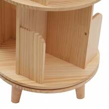 3 Tier Rotating Display Bookshelf 360 Display Floor Standing Pine Wood Bookcase - Rotating Bookshelf - View 5