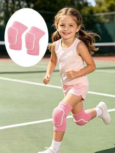 1 Pair Children's Thick Sponge Dance Sports Knee Pads, Non-Painful Knee Protectors For Outdoor Training And Sports