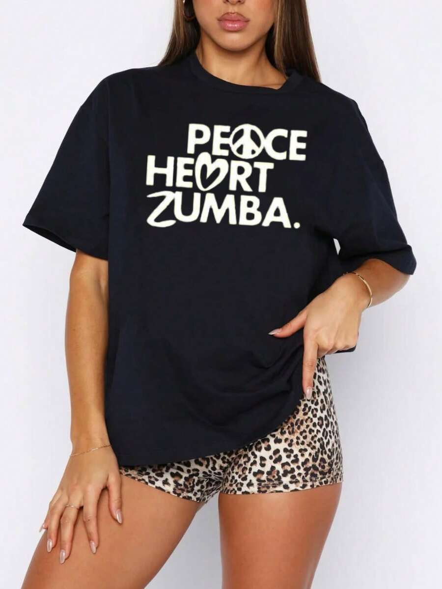1 Piece 180g Women's T-Shirt, Men's T-Shirt, Casual Cotton Crew Neck T-Shirt. Women's Sports T-Shirt. Designed By Y2K Artists In The Bababask Style, Made From 100% Pure Cotton. Creative Cartoon Pattern Design, Comfortable Short Sleeves, Zumba - 黑色9 - 查看 1