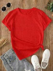 Camiseta Vintage de Mujer 100% Algodón con Estampado de Retrato de Lauryn Hill, 100% Algodón, Suave y Transpirable, Top Casual de Manga Corta, Fácil de Combinar para Verano o Comodidad Diaria. - Rojo - Ver 3