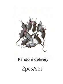 2 piezas Juguete de ratón de goma suave y realista - Decoración de ratón artificial de Halloween, juguete interactivo para gatos y mascotas, juguete para masticar para animales pequeños - A - Ver 9