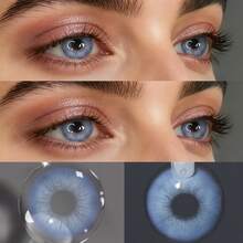 Lalens 1對全年適用 NVP HEMA 經典羅馬時代藍色 直徑14.2mm 基弧8.6mm 小瞳孔 自然美感韓系時尚設計 防UV 柔軟透氣舒適佩戴隱形眼鏡 適合女性女孩日常妝容 春季 Y2K風格 生日 學生返校禮物 適合所有臉型 - Rome BU - 查看 4