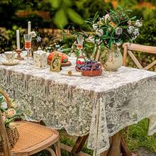 A Lace Tablecloth In French White, Suitable For Round And Rectangular Tables, Perfect For Tea Tables, Weddings, And Evening Parties - White - View 1