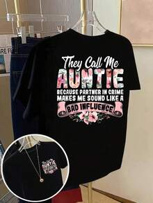 Women's Short Sleeve Crew Neck T-Shirt, Retro Holiday Style, New 2026 Collection, For Casual Shopping, Holiday Gifts, Meetings With Friends, Music Parties And Holiday Outfits. - 黑色 - 查看 6