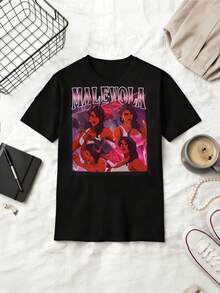Malevola Demon Character Retro Anime-stil Bomulls-T-shirt - Svart - Visa 1