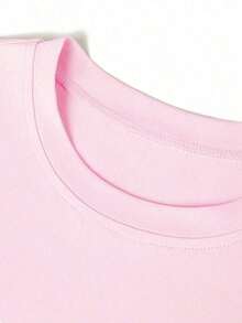Farmers Market Comfortable Colorful Short Sleeve T-Shirt, Bohemian Vintage Print, Suitable For Daily And Holiday Wear, Summer Strawberry Print Round Neck Fashionable Casual Women T-Shirt - Baby Pink - View 4