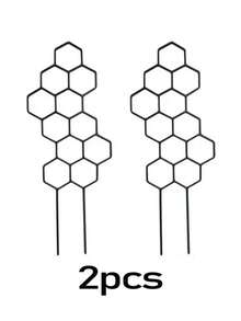 2件組 14.96x5.91 英吋蜂巢形植物攀爬架，防鏽塑料支撐架，適用於盆栽藤蔓與花卉，省空間室內/室外園藝支撐 - 蜂巢支架 - 查看 9