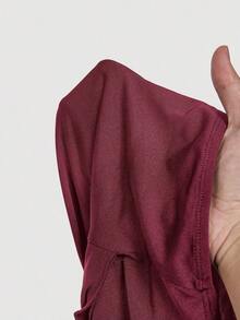 2 piezas Parte superior de tirantes casual con hebilla metálica anudada y bajo asimétrico ajustado, ropa de mujer para Navidad, Año Nuevo, fiesta, Acción de Gracias, blanco, salir, vacaciones - Burdeos - Ver 5