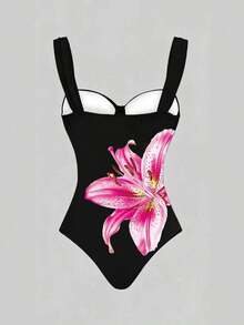 Swim Oasis Traje de baño de una pieza con estampado floral para mujer, verano - Multicolor 6 - Ver 5