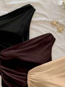 Blusa asimétrica del cuello para mujer para vacaciones de verano - Multicolor 4 - Ver 4
