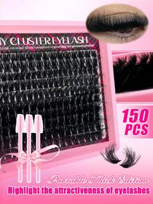 Eimny Bộ 800 sợi mi giả dạng chùm, độ dày 60D, 80D, 100D, 120D, độ cong D, kích thước hỗn hợp 8-16mm, kiểu dáng hoạt hình, mi giả mọc tự nhiên, 40 hàng, dung lượng lớn, dày dặn, tạo độ phồng tự nhiên, kèm 3 cọ chải mi, phù hợp cho người mới bắt đầu tự làm tại nhà. - D - Xem 8