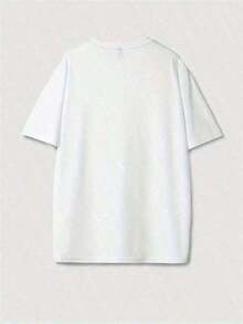 Women's T-Shirt With A Carnival Print. Ideal For Colorful Everyday Outings, Camping Trips, Concerts, And Hip-Hop, Rock, And Rap Events. White Crew Neck T-Shirt With Short Sleeves, Casual Style For Spring And Summer. Machine Washable, Breathable Fabric, Fitted Cut, Stretchy Style, Suitable For Casual Daytime Wear. - 白色 - 查看 2