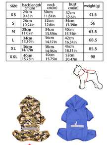 1pc Blue Pet Raincoat, Lightweight Polyester Fiber Reflective Strips Full Coverage 4-Leg Dog Outfit, Waterproof Pet Raincoat, Suitable For Small And Medium Poodle Dogs Year-Round Wear - Multicolor - View 2