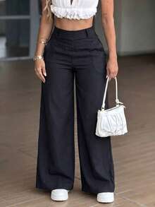 Pantalones sueltos y casuales para mujer, versátiles para el verano - Negro - Ver 3