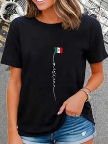 Halloween Costume, 100% Cotton, Mexico Signature, Mexican Flag T-Shirt, T-Shirt, Twilight Y2K T-Shirt - 白色 - 查看 10