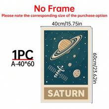 1/9 件帆布牆面藝術海報,可選配框架。復古太陽系、星系與兒童太空主題印花,嬰兒房牆面裝飾 - 彩色 - 查看 47