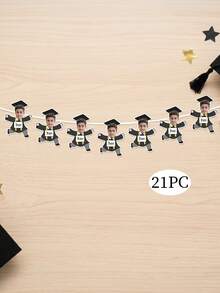 7/14/21pcs Custom Graduation Photo And Text Banner, Personalized Graduate Face Garland, Custom Photo Graduation Garland For Class Of 2026 Party Decor,Personalized Graduate Banner For Graduation Party & Backdrop - Multicolor - View 10