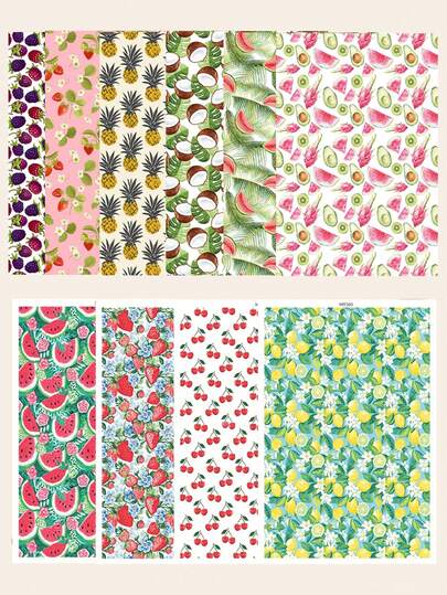 1pc Fruit Pattern (Cherry/Watermelon/Lemon/Strawberry) Transfer Paper, Size 5.82*3.93 Inches, Specialized For DIY Jewelry Earring Creation High Polymer Transfer Paper