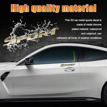 2PCS Sport Edition Car Decal 3D Metal Fender Bumper Badge Sticker In Black Silver, Personalized Letter Front Hood Emblem With Extra-Strong Adhesive For SUVs And Vehicles Durable Outdoor Decor Accessory - Golden - View 3