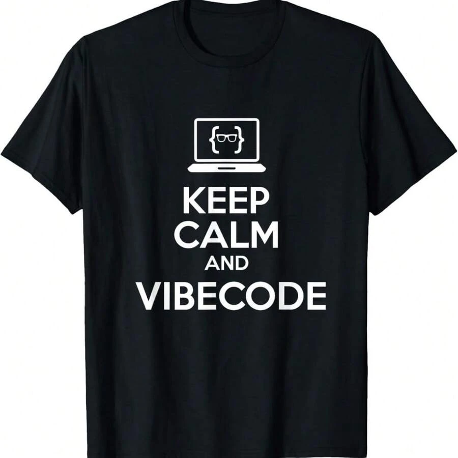 Keep Calm And Vibecode – Funny Developer Coding Meme T-Shirt - Black - View 1
