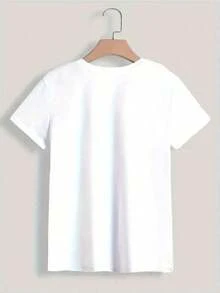 Women's Casual Cotton Camisole, Short Sleeve, Round Neck, With USA Graphic, Ideal As An Independence Day Gift, Breathable And Comfortable - 白色 - 查看 2