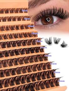 Asiteo 120pcs D-Curl Cluster False Eyelashes, DIY Eyelash Extension, Lightweight & Soft Cluster Lashes Suitable For Daily Wear, Natural & Attractive, Suitable For Beginners To Use At Home - D - View 1