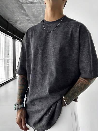 Summer Fashionable Versatile Solid Color Round Neck Snowflake Print Short Sleeve T-Shirt