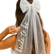 1 Stück weißer Brautschleier, elegantes Hochzeits-Braut-Party-Accessoire, modische Junggesellinnenabschied-Dekoration, klassisches Hochzeitszeremonie-Braut-Haarschmuckstück, geeignet als Geschenk für Junggesellinnenabschied und Hochzeitsfeier - Mehrfarbig - Übersicht 1