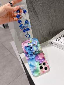 Disney Lilo & Stitch Phone Case With Stitch Charm And Stitch Lanyard - Cute Stitch Protective Case With Heart Balloons And Rainbow Gradient Design, Equipped With Delicate Stitch Decorative Lanyard And Beaded Bracelet For Easy Carrying, Compatible With IPhone 17, 16, 15, 14, 13, 12, 11 Pro Series, Ideal For Birthdays, Holidays, Anniversaries, Graduation Gifts, Or Any Special Occasion To Surprise Family, Friends, Classmates, And Loved Ones. - trắng - Xem 5