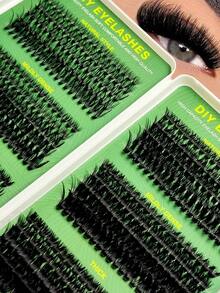 Rikuaild 590 Pcs D Curl False Eyelashes, 30D+40D+50D+60D+80D+100D Large-Capacity Eyelash Book, Novice-Friendly, Soft Fluffy Thick, Creating A Natural Makeup Effect, Easy DIY At Home, Fox Eye/Cat Eye/Stage Eye Makeup,Suitable For Daily Life, Weddings, Party, Outdoor,Cluster Lashes,Individual Lash,Eyelash Extensions - D - View 2