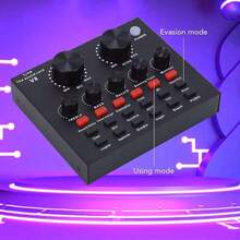 V8 Live Streaming Sound Card Voice Changer Audio Mixer, USB Podcast Audio Interface For Live Streaming Recording Singing Gaming, Multi-Function Sound Effect Board For Phone Computer Microphone, Gift For Men And Women - View 5