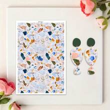 1pc Colorful Flower Leopard Pattern Print Polymer Clay Transfer Paper, Suitable For Creating Jewelry, Earrings, Transfer Paper DIY Handmade Mold - 1Pc - View 15