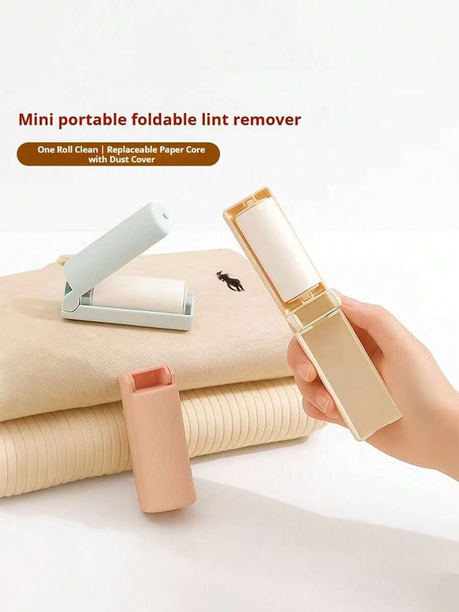 Bộ 4 dụng cụ loại bỏ xơ vải mini có thể gập lại, xoay 180°, có nắp đậy chống bụi, độ bám dính cao, dùng trong gia đình, du lịch, văn phòng, làm sạch quần áo, lựa chọn quà tặng [Giấy loại bỏ xơ vải - Giấy thay thế loại bỏ xơ vải] - Bộ - Xem 1