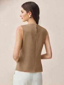 Blusa azul marino con hombros descubiertos y cintura fruncida, elegante y chic para el transporte urbano, uso diario, vintage romántico de los 90, adecuada para Navidad, Año Nuevo, fiesta de San Valentín, playa, graduación, moda, casual, ade - Marrón - Ver 3