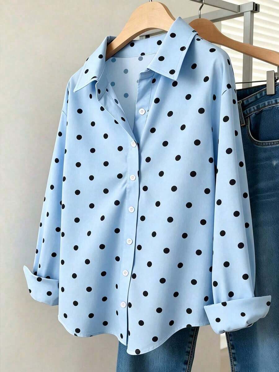 Camisa casual de mujer con estampado de lunares - Multicolor 3 - Ver 1