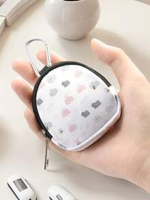 1 Pieza - Bolsa para auriculares, billetera, bolsa organizadora digital, funda protectora para auriculares, colgante de llavero, diseño estampado de conejo, modelo protector de alta gama. Diseño suave al tacto, a prueba de golpes y resistente a los arañazos. Compacto y portátil. Puede almacenar artículos pequeños como auriculares, cables de datos, cargadores, unidades USB y cambio. - Multicolor - Ver 10