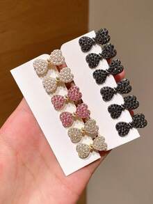 12 piezas Elegantes Mini Pinzas para el Cabello de unicolor & Mariposa con Strass, Adecuadas para Flequillo, Flequillo, Citas, Vacaciones en la Playa, Desplazamiento al Trabajo, Gran Regalo para Novia, Temporada de Regreso a la Escuela, Pinzas para el Cabello, Clips para el Cabello - Multicolor - Ver 7