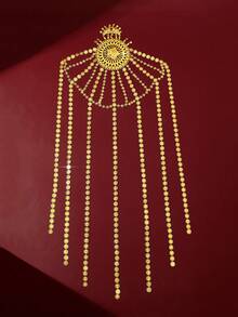 Mgyi Jewelry 镀金向日葵流苏头链，长款多层发饰，适合婚礼、派对和节日佩戴 - PMZ-004 - 查看 4