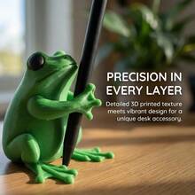 Cute Green Frog Shaped Pen Holder - 3D Designed Adorable Frog Office Decor, Interesting Stationery Storage For Gamers, Writers And Frog Lovers - Green - View 4