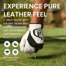 FINGER TEN Men's Left Hand Golf Glove 1 Pack, Breathable Soft Golf Gloves, All Weather Non Slip Grip Design, Comfortable Close Fit From S To XL Size, Daily Golf Training Outdoor Course Playing Use, Casual And Professional Golf Player Essential Sports Accessory - White - View 4