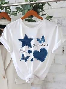 Dam-T-shirts - Vitt - Visa 8