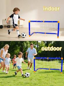 Portable Disassembled Football Goal Frame Toy, Suitable For Indoor & Outdoor Use, Christmas, Halloween, Birthday Gift - 彩色 - 查看 3