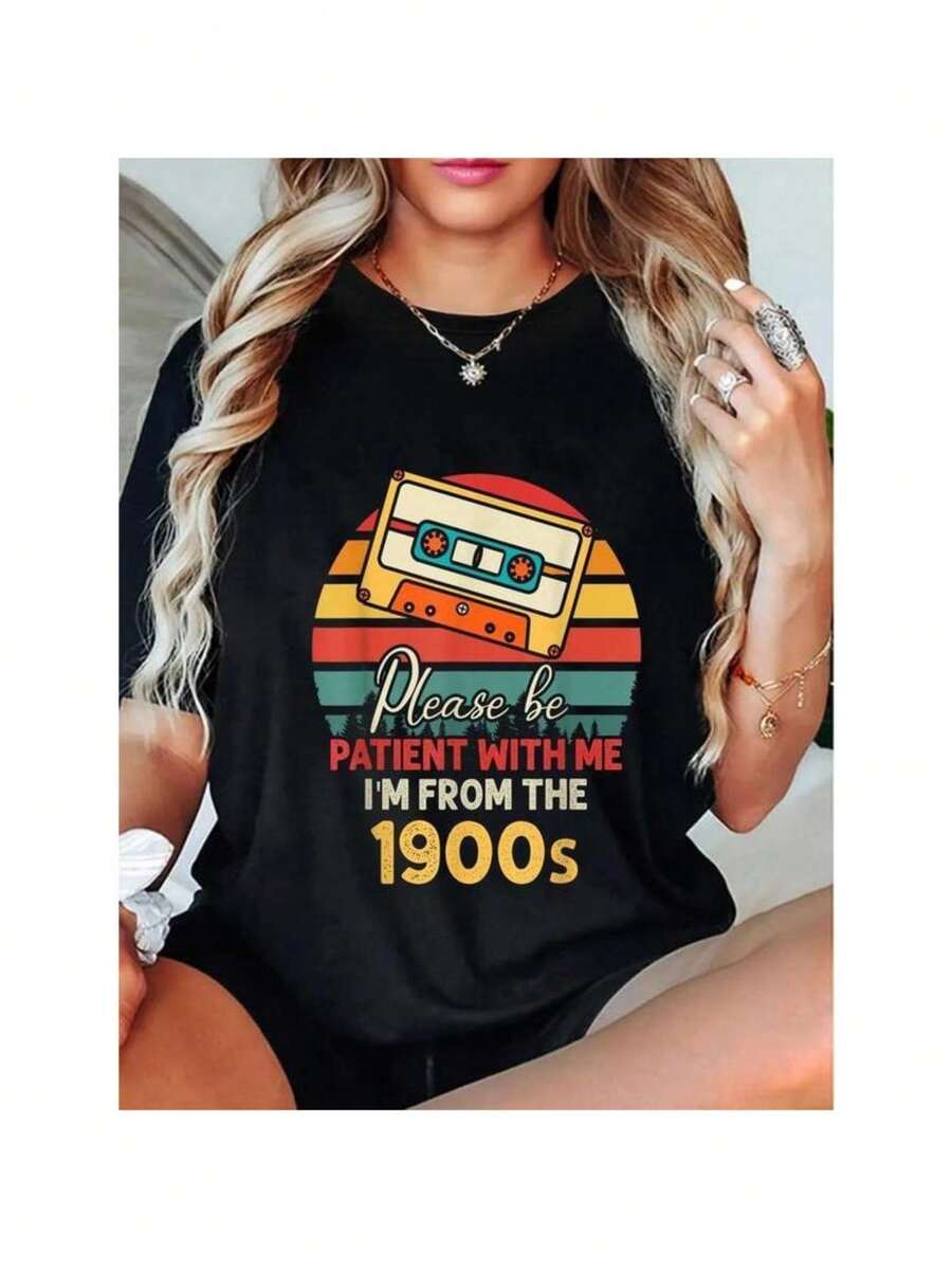 Dam-T-shirts - Svart - Visa 1
