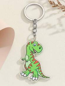 3pcs Cute Dinosaur Keychains, Acrylic Cartoon Tyrannosaurus Rex Bag Charms, Colorful Acrylic T-Rex Keyrings, Funny Dinosaur Keychain Set, Adorable Acrylic T-Rex Bag Pendant - Multicolor - View 4
