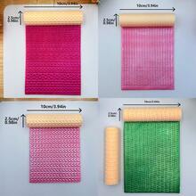 1pc Polymer Clay Mold With Knitting, Sweater And Fabric Texture Patterns, Suitable For DIY Earrings, Clay Jewelry, Pendants, Brooches, Ceramic Crafts, Handmade Accessories, Embossing And Texturing Tool - Orange - View 2