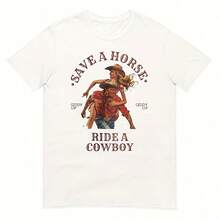 Save A Horse Ride A Cow R Vintage - Blanco - Ver 1