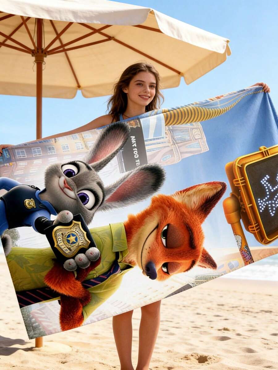 Khăn tắm biển sưu tầm Disney Crossover, featuring Zootopia & Joy, Sadness, Anger, Disgust & Anxiety, các nhân vật, khăn microfiber cao cấp dành cho người hâm mộ, một món đồ không thể thiếu cho mọi fan chân chính. Bốn thiết kế độc đáo nắm bắt được tinh thần của cả hai thế giới: một cảnh ký ức mộng mơ, một bức tranh ghép cảm xúc đầy màu sắc, chuyến đi chơi kinh điển của Judy và Nick, và họa tiết huy hiệu cổ điển. - Khăn tắm biển - Xem 1