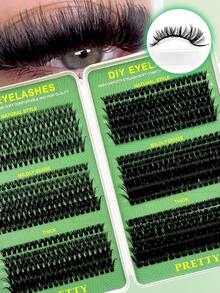 Rikuaild 590 Pcs D Curl False Eyelashes, 30D+40D+50D+60D+80D+100D Large-Capacity Eyelash Book, Novice-Friendly, Soft Fluffy Thick, Creating A Natural Makeup Effect, Easy DIY At Home, Fox Eye/Cat Eye/Stage Eye Makeup,Suitable For Daily Life, Weddings, Party, Outdoor,Cluster Lashes,Individual Lash,Eyelash Extensions - D - View 3