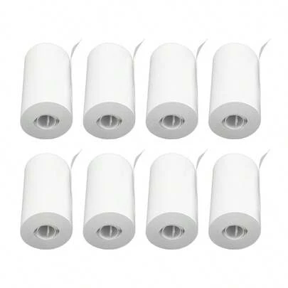 Glossy White Thermal Printer Paper (57x25mm), & Inkless Stickers For Portable Mini Photo Printers, Clear Printing For DIY Notes, Journaling & Receipts